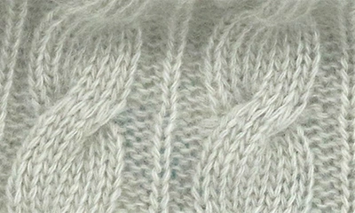 Shop Portolano Cashmere Cable Knit Beanie In Pelican Grey