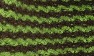 Portolano Stripe Cashmere Beanie In Cedar Green/ Brown