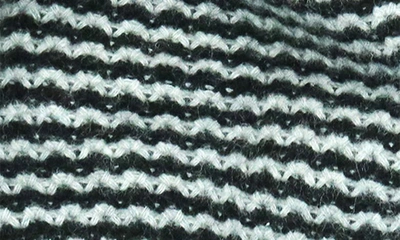 Portolano Stripe Cashmere Beanie In Black/ Light Heather Grey