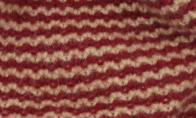 Portolano Stripe Cashmere Beanie In Rum/ Heather Copper