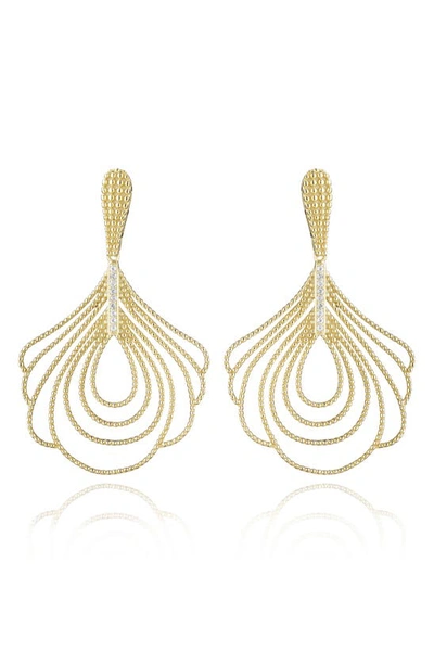 Shop House Of Frosted Topaz Bubble Texture Drop Earrings In Gold