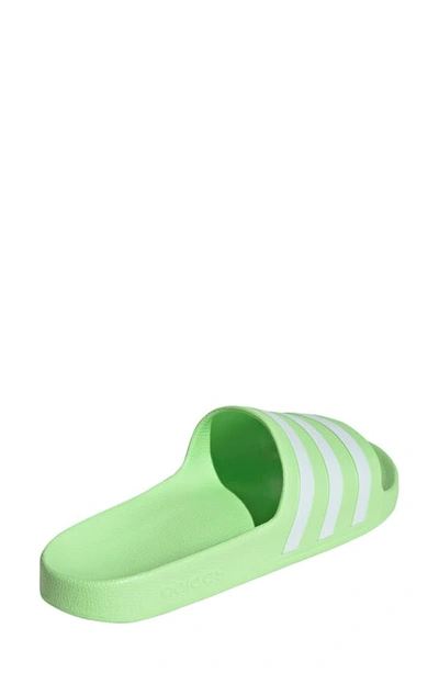 Shop Adidas Originals Adidas Adilette Aqua Slide Sandal In Green/white/green Spark