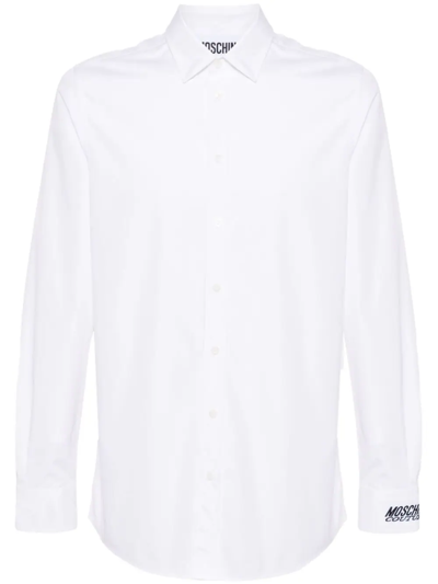 Shop Moschino Shirt With Embroidery In White