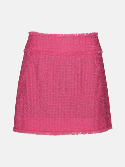 Shop Dolce & Gabbana Pink Cotton Blend Miniskirt