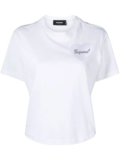 Shop Dsquared2 T-shirt With Heart In White