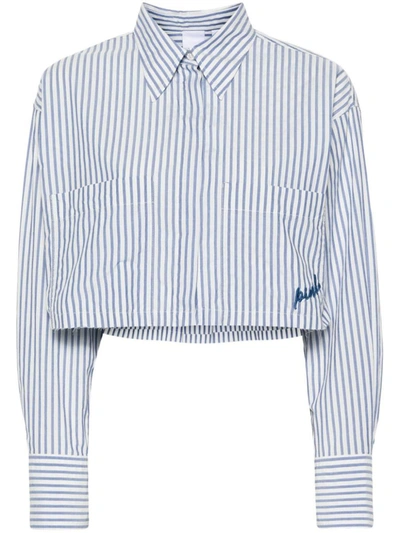Shop Pinko Striped Shirt In Bianco E Azzurro
