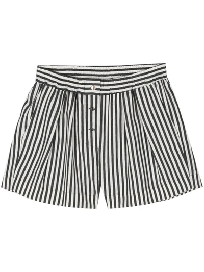 Shop Pinko Striped Shorts In Black