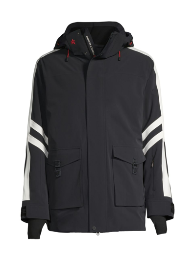 Shop Perfect Moment Men's Gus Striped Parka In Black