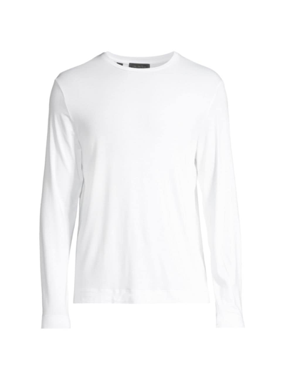 Shop Saks Fifth Avenue Men's Collection Elevated Long Sleeve Base T-shirt In White