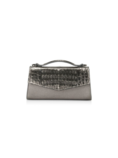 Shop Maria Oliver Women's Alice Leather Clutch In Anthracite