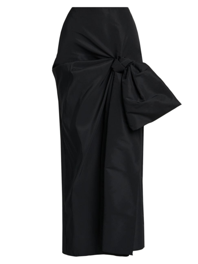Shop Alexander Mcqueen Women's Knotted Bow Maxi Skirt In Black