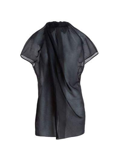 Shop Khaite Women's Kass Draped Silk Blouse In Black