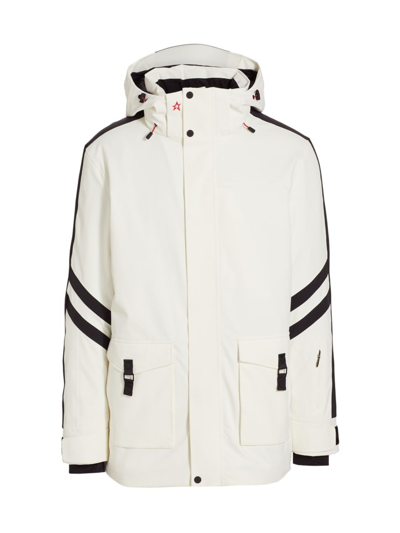 Shop Perfect Moment Men's Gus Striped Parka In Snow White