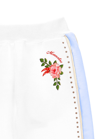 Monnalisa Fleece Joggers With Studs In White