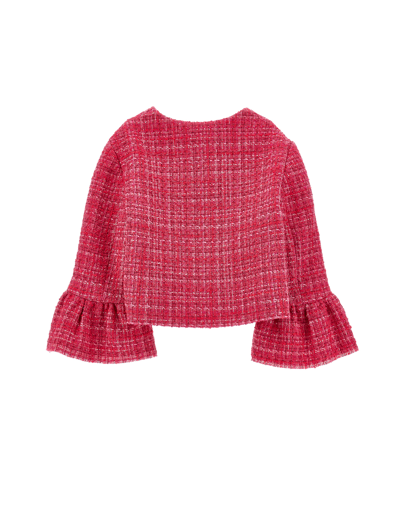 Monnalisa Mélange Bouclé Jacket In Fuchsia