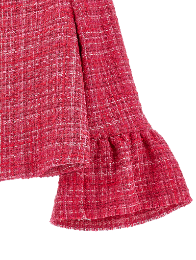 Monnalisa Mélange Bouclé Jacket In Fuchsia