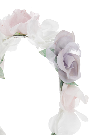 Shop Monnalisa Crown Of Flowers In Light Pink
