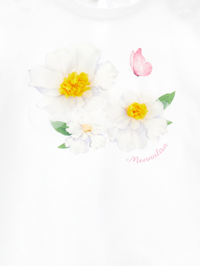 Shop Monnalisa Floral Print T-shirt In White