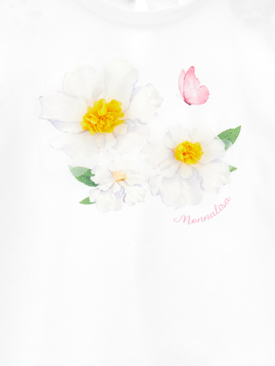 Monnalisa T-shirt Mit Blumenmuster In White