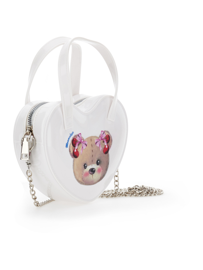 Monnalisa Mini Love Bag With Teddy Bear In White