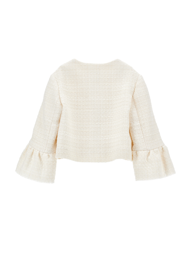 Monnalisa Mélange Bouclé Jacket In Cream