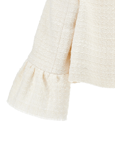 Monnalisa Mélange Bouclé Jacket In Cream