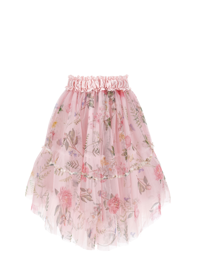 Monnalisa Long Tulle Skirt In Fairytale + Multicolor