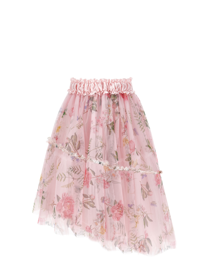 Monnalisa Long Tulle Skirt In Fairytale + Multicolor