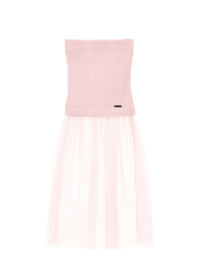 Shop Monnalisa Viscose And Tulle Skirt In Rosa Fairy Tale