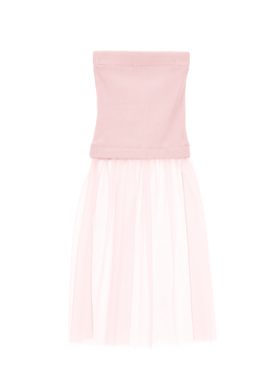 Shop Monnalisa Viscose And Tulle Skirt In Rosa Fairy Tale