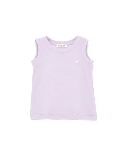Monnalisa Ribbed Viscose Tank Top In Wisteria