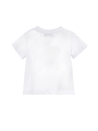 Monnalisa Safari Jersey T-shirt In White + Ecru