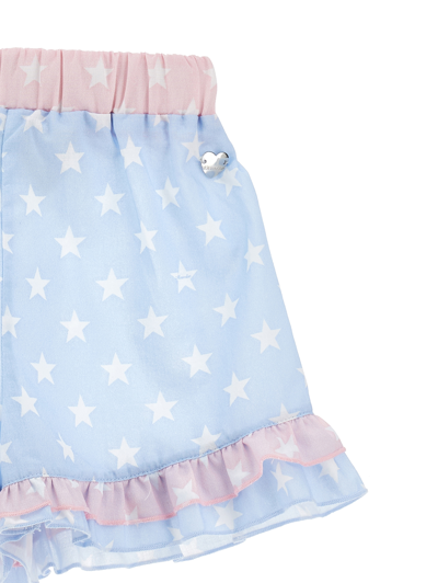 Monnalisa Star-print Ruffled Shorts Set In Multi