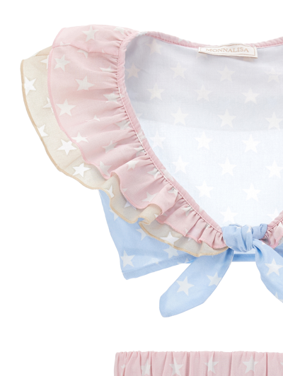 Monnalisa Star-print Ruffled Shorts Set In Multi