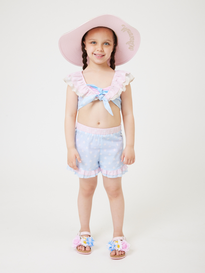 Monnalisa Star-print Ruffled Shorts Set In Multi