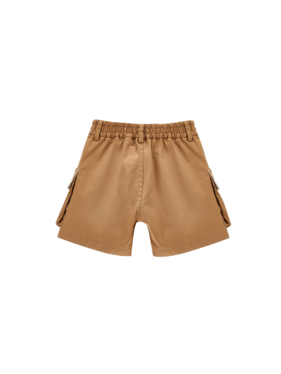 Monnalisa Stretch Batavia Bermuda Shorts In Caramel