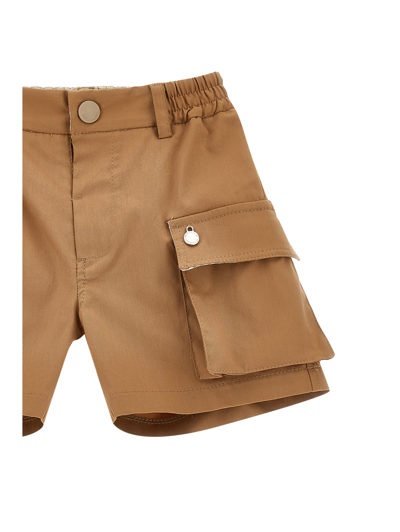 Monnalisa Stretch Batavia Bermuda Shorts In Caramel