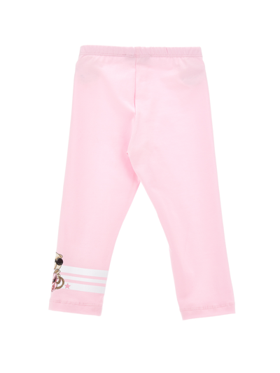 Shop Monnalisa Minnie Organic Cotton Leggings In Rosa Fairy Tale