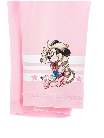 Monnalisa Cotton Jersey Leggings In Rosa Fairy Tale
