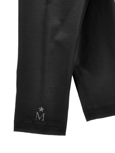 Monnalisa Stretch Leggings With Studs In Black