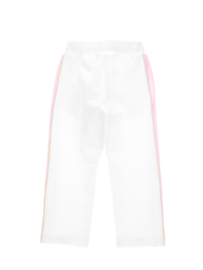 Monnalisa Fleece Joggers With Studs In White + Rosa Fairytale