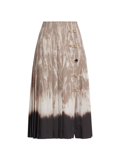 Shop Altuzarra Women's Tullius Abstract Print Pleated Midi-skirt In Balsam Shibori