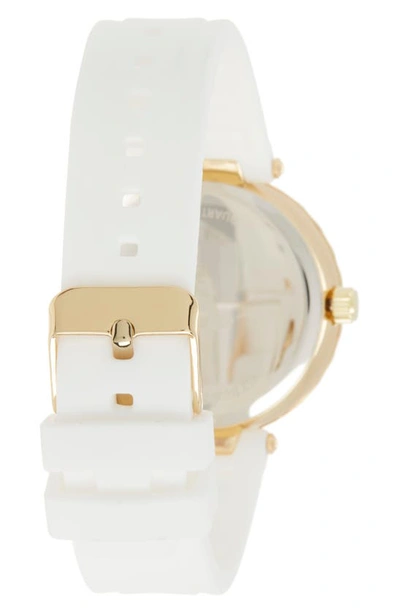 Shop I Touch Crystal Silicone Strap Watch, 36mm X 42mm In Matte White