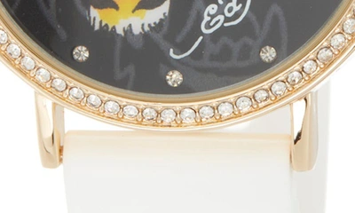 I Touch Ed Hardy Silicone Strap Watch, 38mm In Matte White