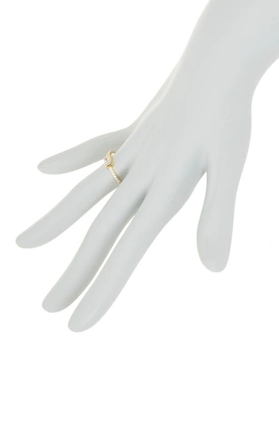 Shop Argento Vivo Sterling Silver Cz Ring In Gold