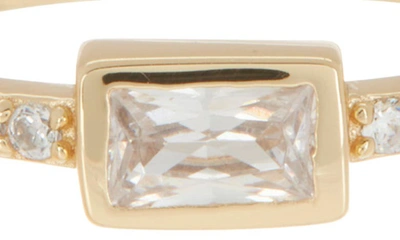Shop Argento Vivo Sterling Silver Cz Ring In Gold