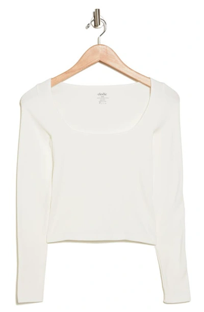 Shop Elodie Square Neck Long Sleeve Top In White