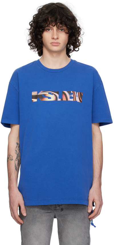 Shop Ksubi Blue Mind State Biggie Ss T-shirt