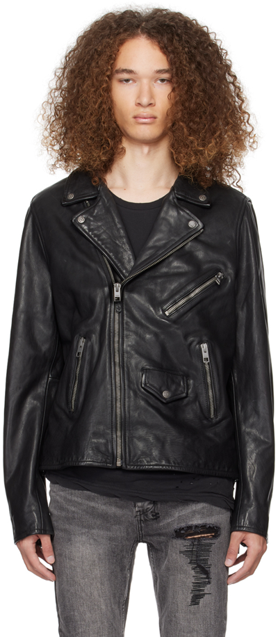 Shop Ksubi Black Capitol Leather Jacket
