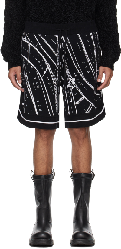 Rta Black Drawstring Shorts In Black  Crossroad